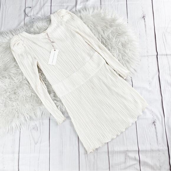 LoveShackFancy Carleen Women's Puffed Sleeve Scoop Neck Mini Dress‎ Size 4 - Picture 2 of 5